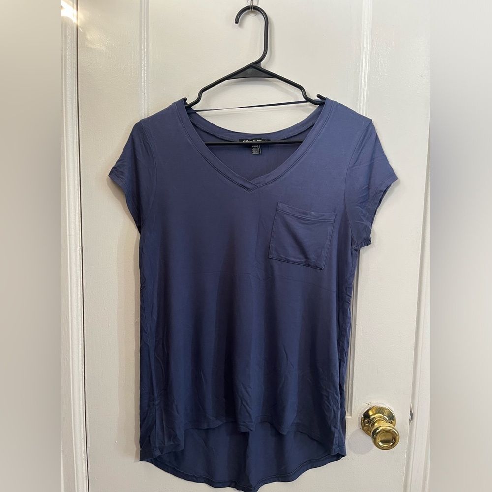 Cable & Gauge: Blue Pocket Top, Size S